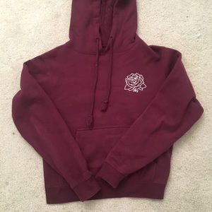 burgundy rose obey hoodie